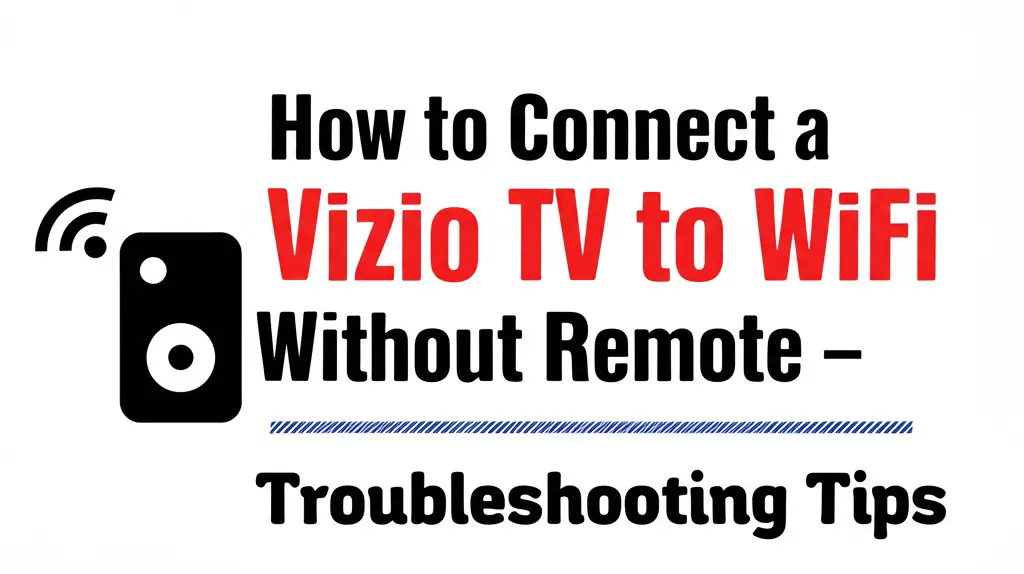 How to Connect a Vizio TV to WiFi Without Remote